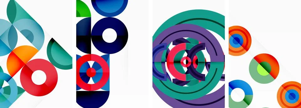 Round geometric elements and circles in background design for wallpaper イラスト素材