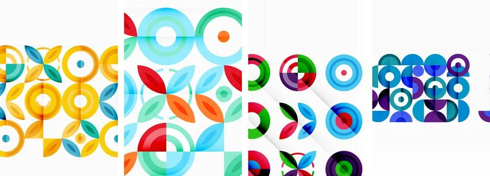 Round geometric elements and circles in background design for wallpaper イラスト素材