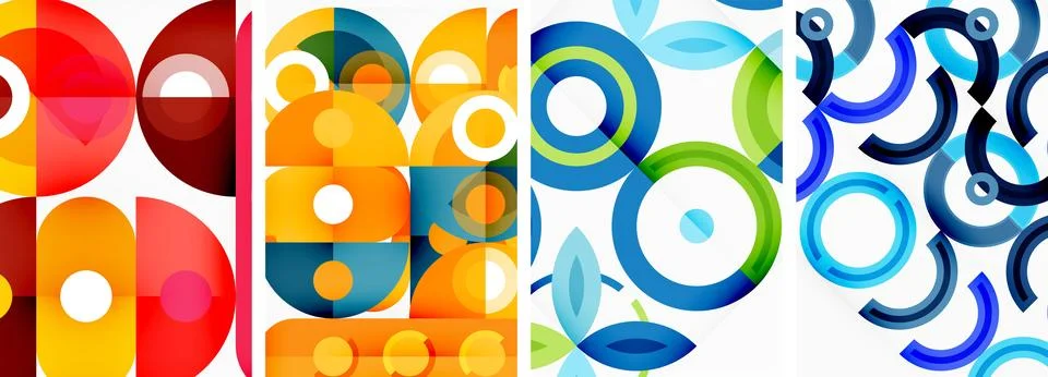 Round geometric elements and circles in background design for wallpaper イラスト素材