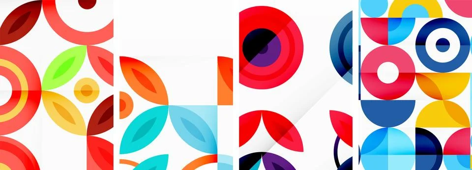 Round geometric elements and circles in background design for wallpaper 스톡 일러스트