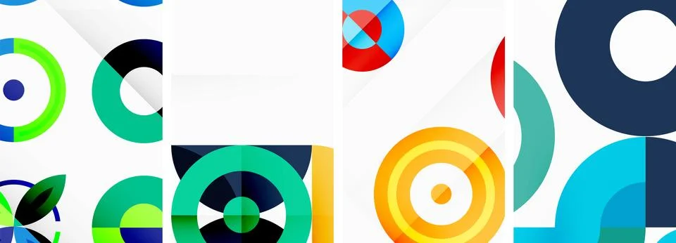 Round geometric elements and circles in background design for wallpaper イラスト素材