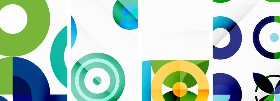 Round geometric elements and circles in background design for wallpaper Illustrazione stock