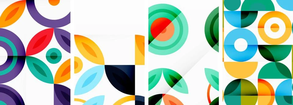 Round geometric elements and circles in background design for wallpaper イラスト素材