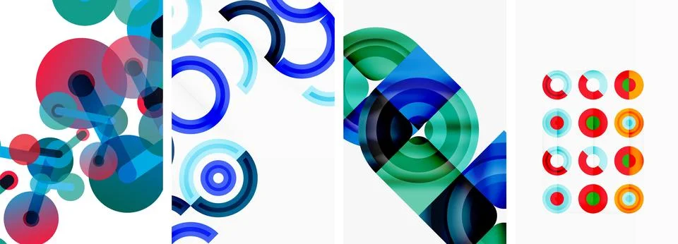Round geometric elements and circles in background design for wallpaper 스톡 일러스트