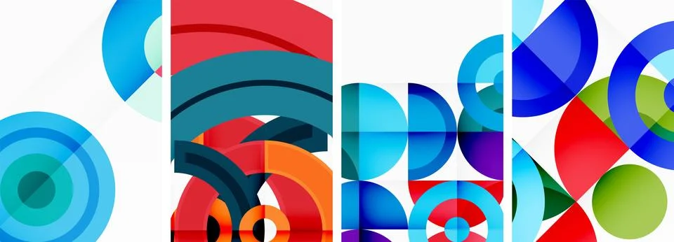 Round geometric elements and circles in background design for wallpaper イラスト素材