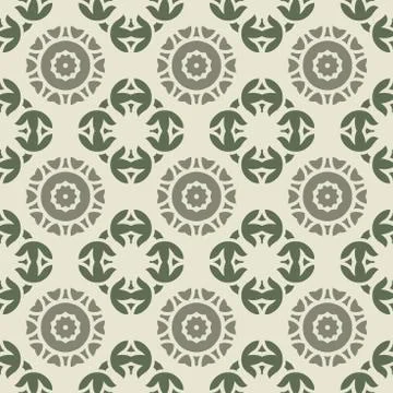Round geometric floral vector seamless pattern - Fabric collections Illustrazione stock