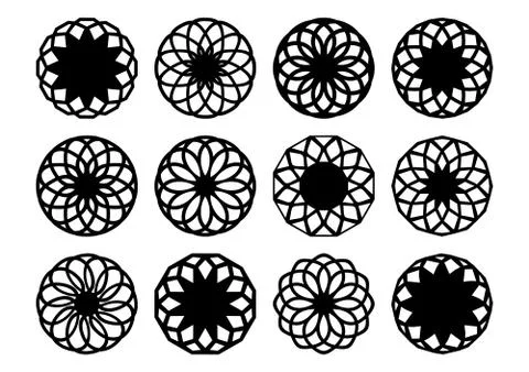 Round geometric ornaments Stock Illustration