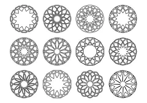 Round geometric ornaments イラスト素材