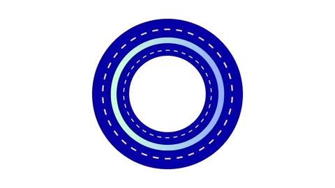 Round geometric pattern with blue white and pink dashed lines animation Stock Footage 345029859