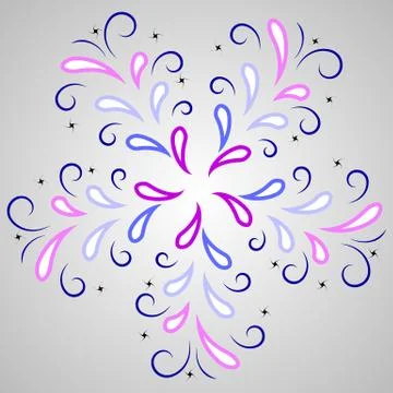 Round geometric pattern with drops Stock Illustration