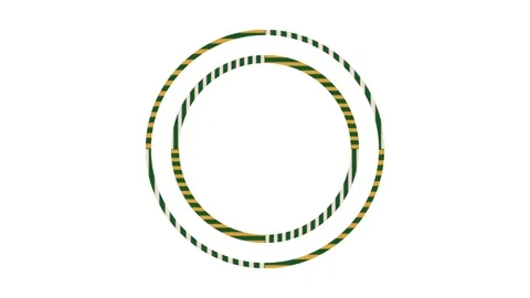 Round geometric pattern with green yellow and white lines animation video Stock Footage 345029860