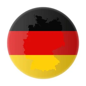 Round german flag and map of germany outline sticker Stock-Illustration