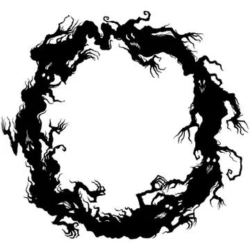 Round ghosts frame Stock Illustration