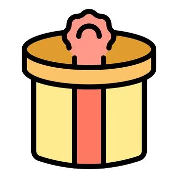 Round gift box icon vector flat Illustrazione stock