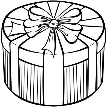 Round gift box Stock Illustration