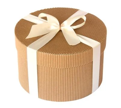 Round gift box Stock Photos
