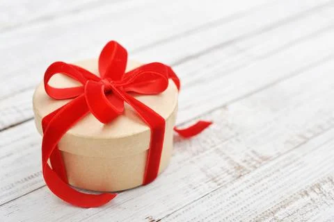 Round gift box Stock Photos