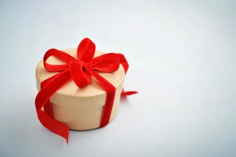 Round gift box Stock Photos
