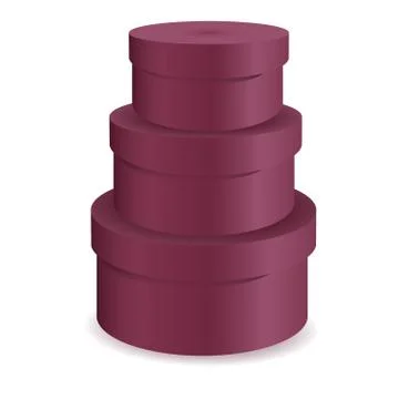 Round gift box red on white background Isolated. Ready For You Design. Product Stock Illustration