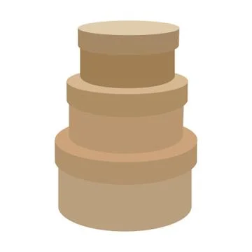 Round gift box on white background Isolated. Ready For You Design. Product Stock Illustration