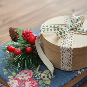 Round gift boxes Stock Photos