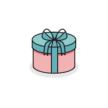 Round gift icon. Gift box symbol template for graphic and web design collec.. Stock-Illustration