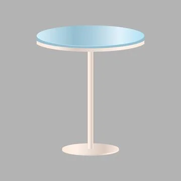 Round glass bar table with chrome stand isolated on grey background vector Stock Illustration