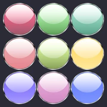 Round glass buttons Stock Illustration