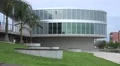 Round Glass Goverment Building Next To Palm Trees 4k or 4k+ Resolution