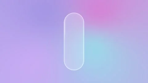 Round glass liquid button in Glassmorphism style on a soft pastel gradient Stock Footage 327320753