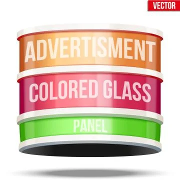 Round glass panel for advertising Stock Illustration
