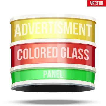 Round glass panel for advertising Stock Illustration
