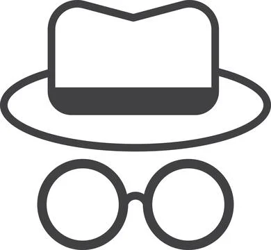 Round glasses and top hat illustration in minimal style Stock Illustration