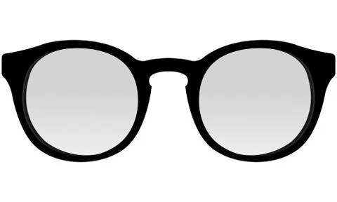 Round glasses in a black frame with optical lenses - dioptries Stock Illustration