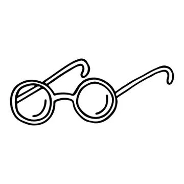 Round glasses icon outlined Stock Illustration