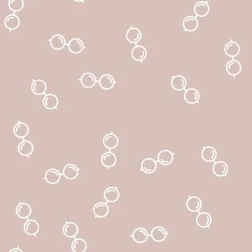 Round glasses optical line vector seamless pattern 스톡 일러스트
