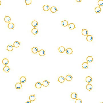 Round glasses optical vector seamless pattern Stock Illustration