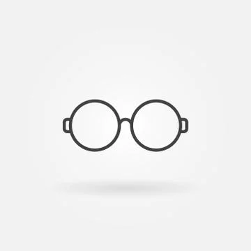 Round glasses outline icon. Vector eyeglasses sign Stock Illustration