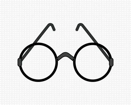 Round glasses on transparent background. Circle eyeglasses with round frame.  Stock Illustration