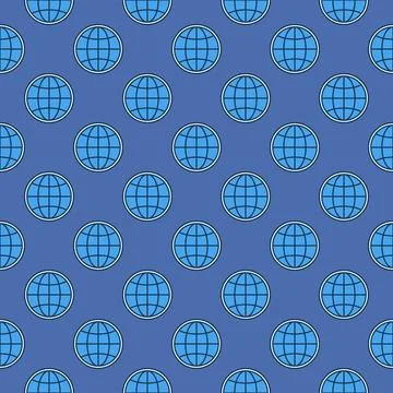 Round Globe vector concept colored modern seamless pattern イラスト素材