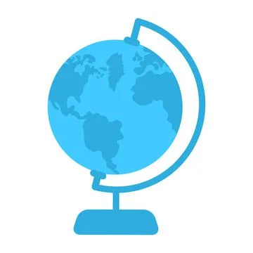 Round globe with worldwide map semi flat color vector object Illustrazione stock