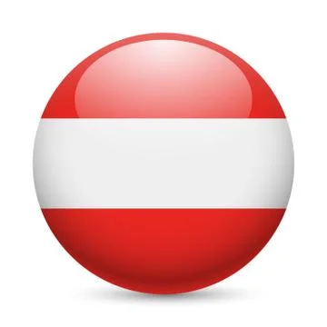 Round glossy icon of Austria Illustrazione stock