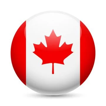 Round glossy icon of Canada Stockillustratie