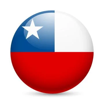 Round glossy icon of Chile Stock Illustration