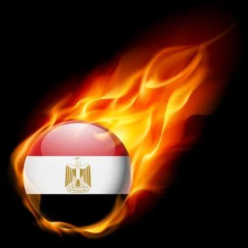 Round glossy icon of Egypt Illustrazione stock