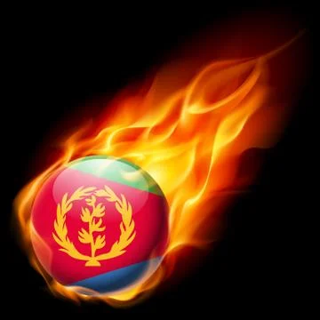 Round glossy icon of Eritrea Stock Illustration
