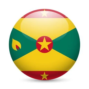 Round glossy icon of Grenada Stock Illustration