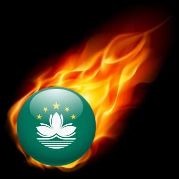 Round glossy icon of Macau Stock Illustration