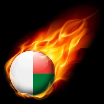 Round glossy icon of Madagascar Stock Illustration