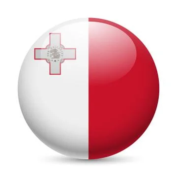 Round glossy icon of Malta 스톡 일러스트